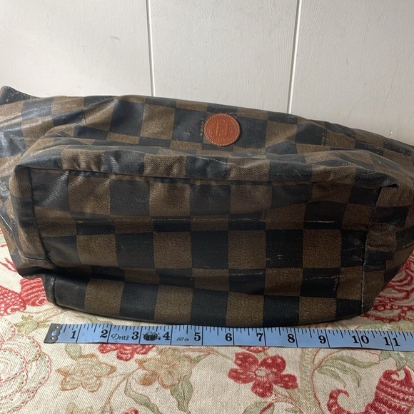 Fendi Sac a main en toile Checkered Tote Bag Brown and Black As Is Vintage - Picture 4 of 17